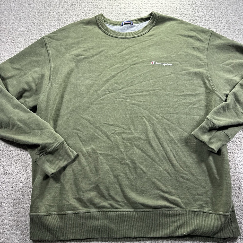 Champion Olive Green Crewneck Men's Sweatshirt 2XL